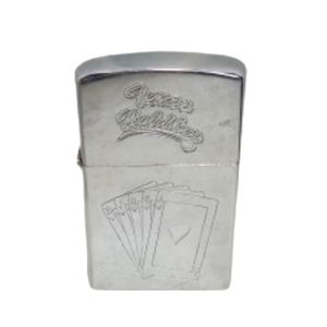 Texas Hold'em Jumbo 4.5" Flip Top Flint Cigarette Table Lighter